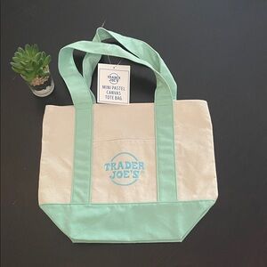 Trader Joe's Mini Mint Canvas Tote